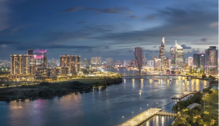 A panoramic view of Thu Thiem – the city’s emerging financial hub